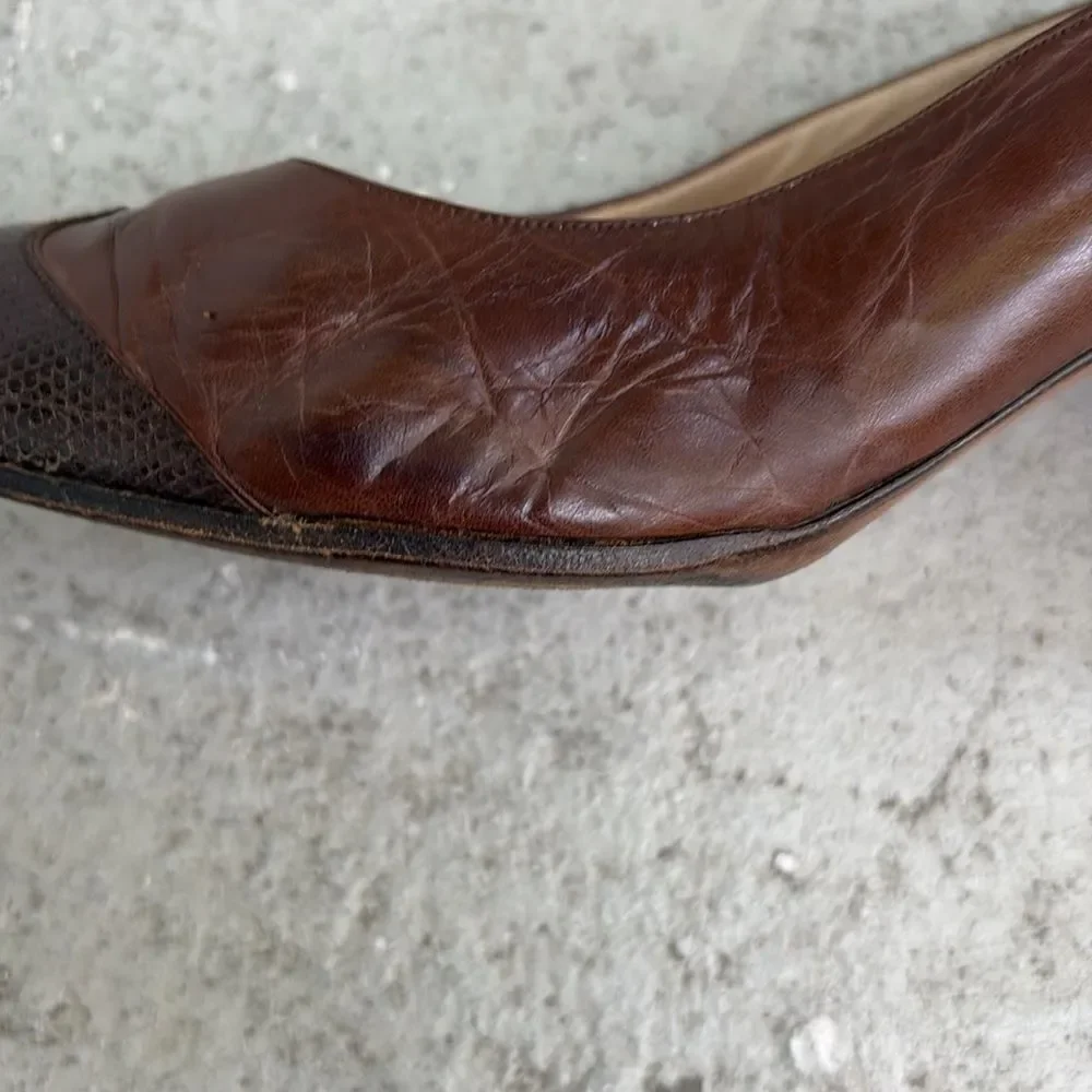 Vintage Chanel toe cap pumps